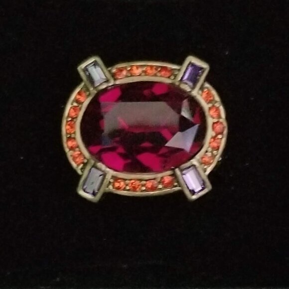 NWOT stunning Heidi Daus vintage style cocktail ring, size 7 - Picture 8 of 11